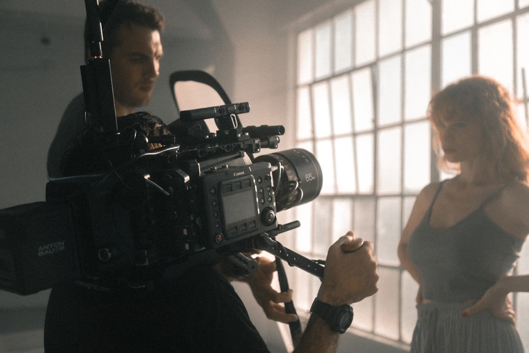 cinematic video editing scene