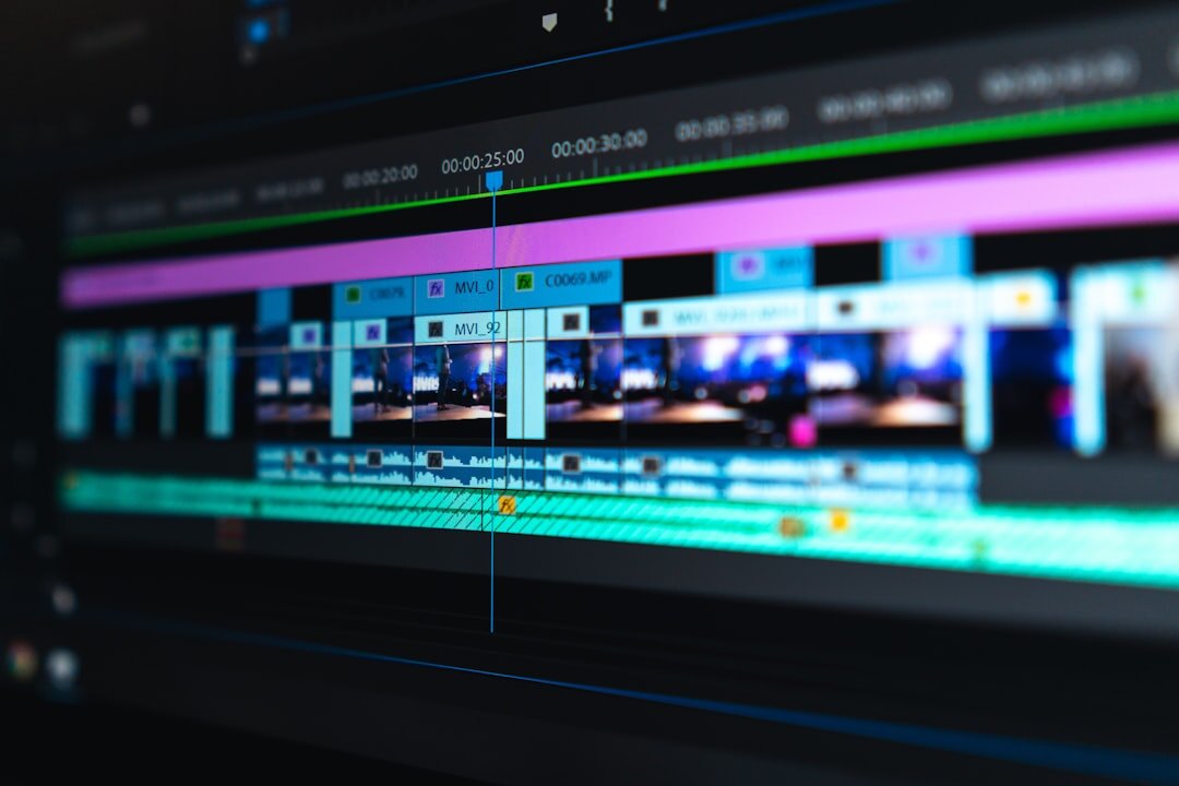 video editor working on timeline