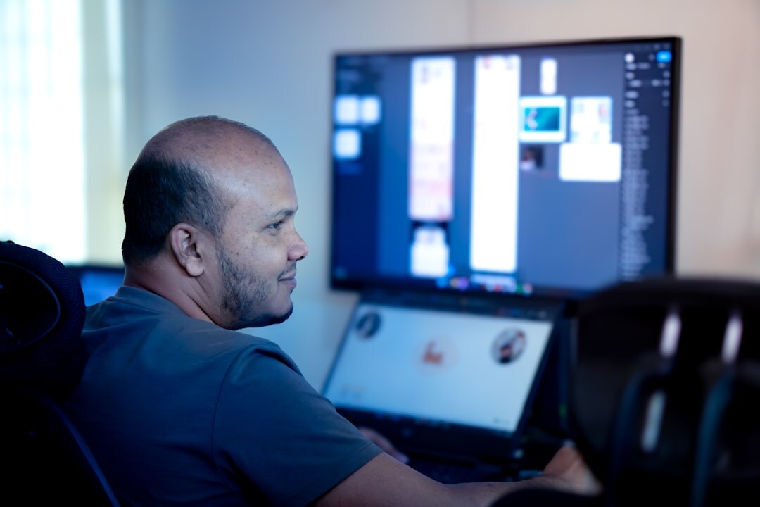 color grading on computer screen