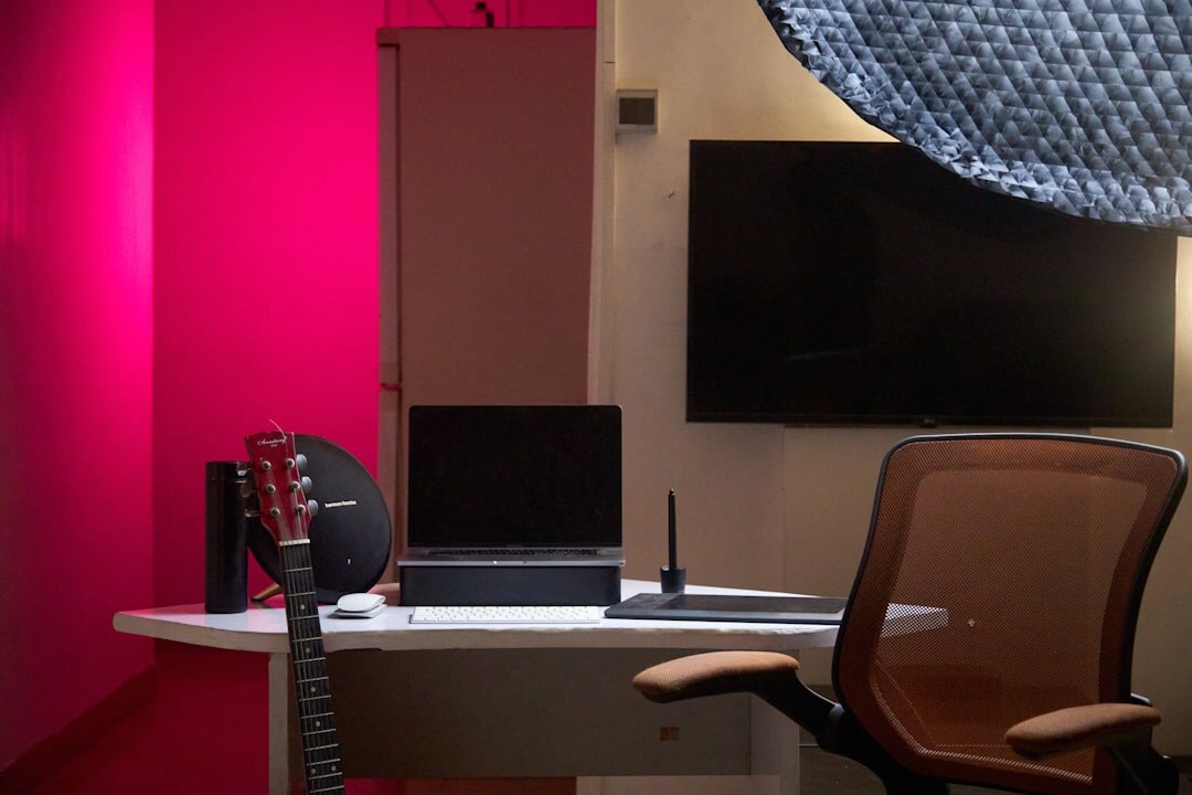 Bright creative studio workspace with editing desks